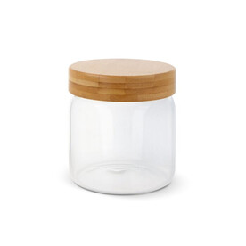 Kanister Glas &amp;amp; Bambus 600ml - Transparent bedrucken, Art.-Nr. LT95431-N0004