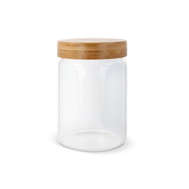 Kanister Glas &amp;amp; Bambus 900ml - Transparent bedrucken, Art.-Nr. LT95432-N0004