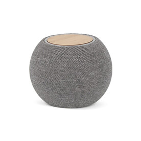 5W Lautsprecher &amp;amp; 15W drahtloses Ladegerät R_PET &amp;amp; Bamboo - Grau bedrucken, Art.-Nr. LT95601-N0061