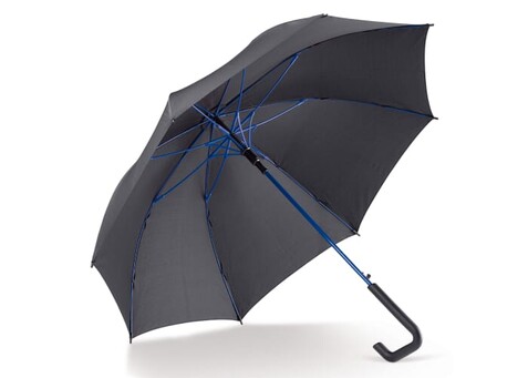 Stockschirm 23” selbstöffnend - Schwarz / Blau bedrucken, Art.-Nr. LT97109-N0211 Stockschirm 23” selbstöffnend - Schwarz / Blau bedrucken, Art.-Nr. LT97109-N0211
