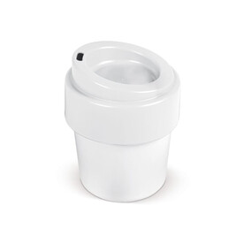 Heiß-aber-cool Kaffeebecher mit Deckel 240ml - Weiss / Weiss bedrucken, Art.-Nr. LT98707-N0101