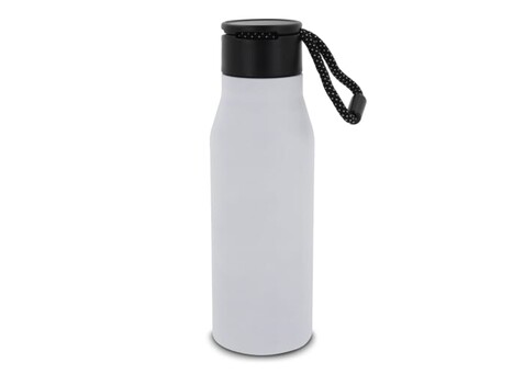 Isolierflasche mit Trageschlaufe 600ml - Weiss bedrucken, Art.-Nr. LT98858-N0001