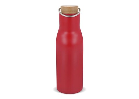 Isolier-Flasche mit Bambusdeckel, 500ml - Dunkelrot bedrucken, Art.-Nr. LT98900-N0020 Isolier-Flasche mit Bambusdeckel, 500ml - Dunkelrot bedrucken, Art.-Nr. LT98900-N0020