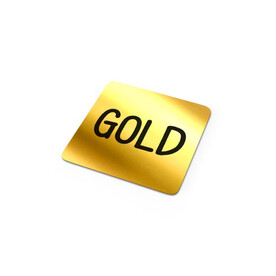 Vinyl Sticker Quadrat 25x25mm - Gold bedrucken, Art.-Nr. LT99153-N0006