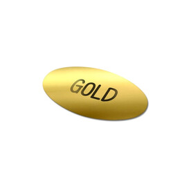 Vinyl Sticker Oval 40x20mm - Gold bedrucken, Art.-Nr. LT99159-N0006