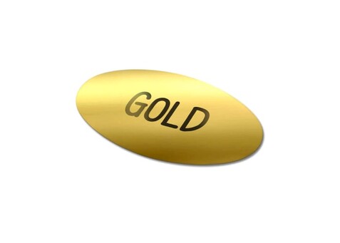 Vinyl Sticker Oval 60x35mm - Gold bedrucken, Art.-Nr. LT99161-N0006 Vinyl Sticker Oval 60x35mm - Gold bedrucken, Art.-Nr. LT99161-N0006