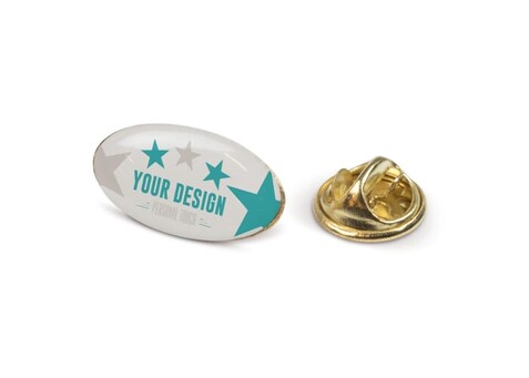 Metall Pin oval 20x12mm - Gold Satin bedrucken, Art.-Nr. LT99739-N0092 Metall Pin oval 20x12mm - Gold Satin bedrucken, Art.-Nr. LT99739-N0092