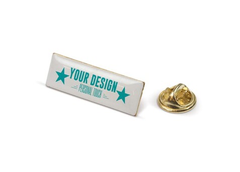 Metall Pin rechteckig 30x10mm - Gold Satin bedrucken, Art.-Nr. LT99742-N0092 Metall Pin rechteckig 30x10mm - Gold Satin bedrucken, Art.-Nr. LT99742-N0092