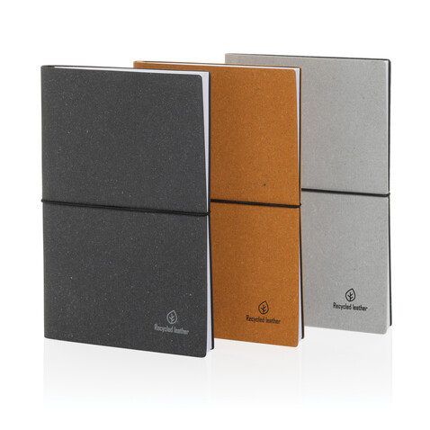 A5 Notizbuch aus GRS recyceltem Leder grau bedrucken, Art.-Nr. P772.212 A5 Notizbuch aus GRS recyceltem Leder grau bedrucken, Art.-Nr. P772.212