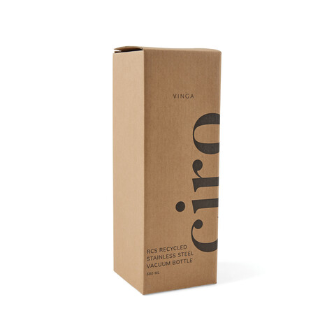 VINGA Ciro RCS recycelte Vakuumflasche 580ml grau bedrucken, Art.-Nr. V430029