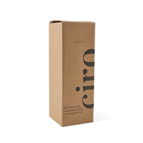 VINGA Ciro RCS recycelte Vakuumflasche 580ml weiß bedrucken, Art.-Nr. V430023