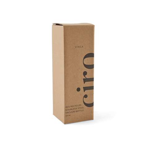 VINGA Ciro RCS recycelte Vakuumflasche 300ml schwarz bedrucken, Art.-Nr. V430041 VINGA Ciro RCS recycelte Vakuumflasche 300ml schwarz bedrucken, Art.-Nr. V430041