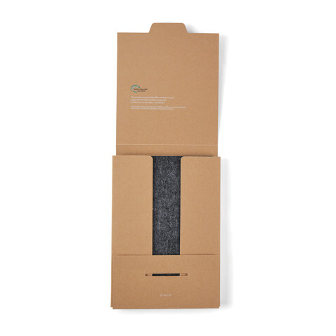VINGA Albon A5-Notizbuch aus GRS recyceltem Filz schwarz bedrucken, Art.-Nr. V773011