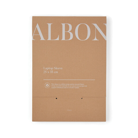 VINGA Albon 15" Laptop-Seeve aus GRS recyceltem Filz schwarz bedrucken, Art.-Nr. V788101