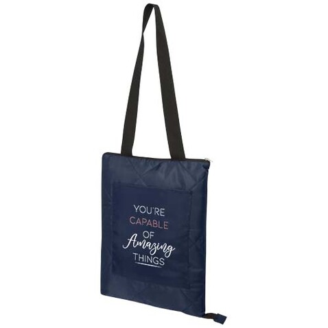 Clary Picknickdecke aus Recyceltem GRS-Polyester, navy bedrucken, Art.-Nr. 11332155 Clary Picknickdecke aus Recyceltem GRS-Polyester, navy bedrucken, Art.-Nr. 11332155