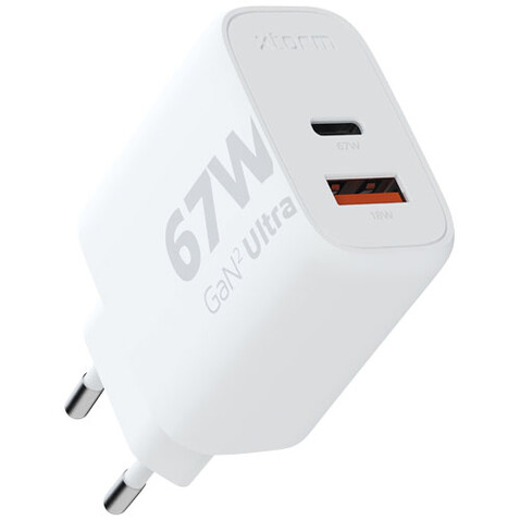 Xtorm XEC067 GaN² Ultra 67 W Wandladegerät, weiss bedrucken, Art.-Nr. 12439301
