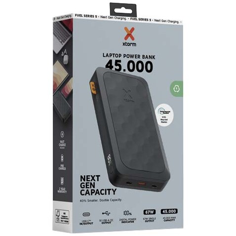 Xtorm FS5451 Fuel-Serie 45.000 mAh 67 W Powerbank, mitternachtsschwarz bedrucken, Art.-Nr. 12440290 Xtorm FS5451 Fuel-Serie 45.000 mAh 67 W Powerbank, mitternachtsschwarz bedrucken, Art.-Nr. 12440290