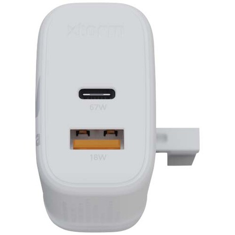 Xtorm XEC067G GaN² Ultra 67 W Wandladegerät mit UK-Stecker, weiss bedrucken, Art.-Nr. 12440701 Xtorm XEC067G GaN² Ultra 67 W Wandladegerät mit UK-Stecker, weiss bedrucken, Art.-Nr. 12440701