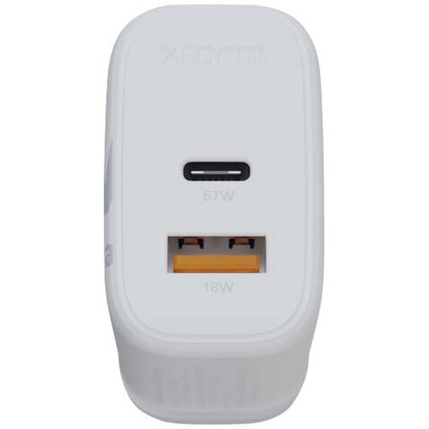 Xtorm XEC067G GaN² Ultra 67 W Wandladegerät mit UK-Stecker, weiss bedrucken, Art.-Nr. 12440701 Xtorm XEC067G GaN² Ultra 67 W Wandladegerät mit UK-Stecker, weiss bedrucken, Art.-Nr. 12440701