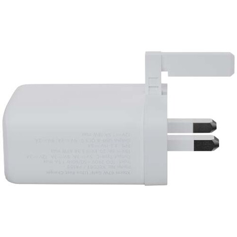 Xtorm XEC067G GaN² Ultra 67 W Wandladegerät mit UK-Stecker, weiss bedrucken, Art.-Nr. 12440701 Xtorm XEC067G GaN² Ultra 67 W Wandladegerät mit UK-Stecker, weiss bedrucken, Art.-Nr. 12440701