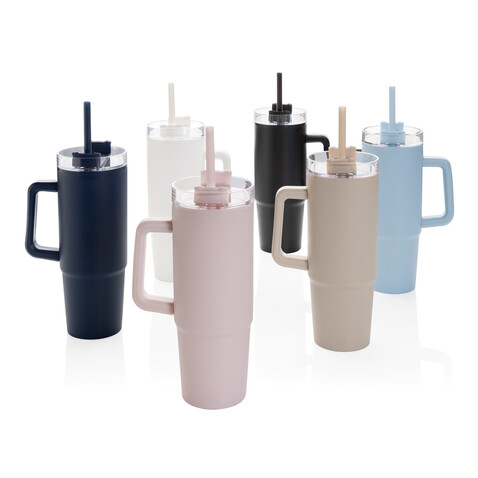 Tana Becher aus RCS recyceltem Kunststoff mit Griff 750ml weiß bedrucken, Art.-Nr. P437.103 Tana Becher aus RCS recyceltem Kunststoff mit Griff 750ml weiß bedrucken, Art.-Nr. P437.103