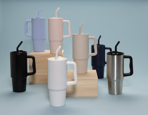 Embrace Deluxe Becher aus RCS recyceltem Edelstahl 900ml weiß bedrucken, Art.-Nr. P437.3003 Embrace Deluxe Becher aus RCS recyceltem Edelstahl 900ml weiß bedrucken, Art.-Nr. P437.3003