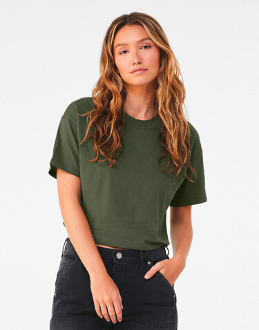 Bella Women`s Jersey Crop Tee, Military Green, XL bedrucken, Art.-Nr. 015065196