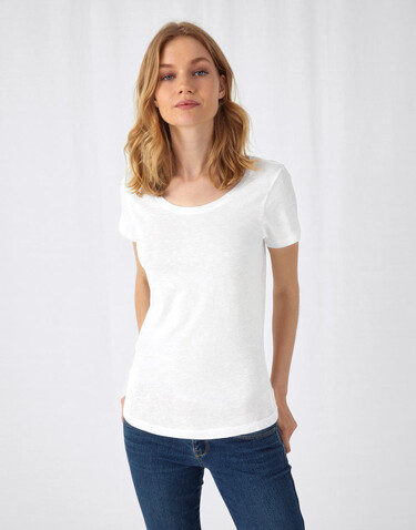 B &amp; C Inspire Slub T /women, Chic Pure White, M bedrucken, Art.-Nr. 185420054