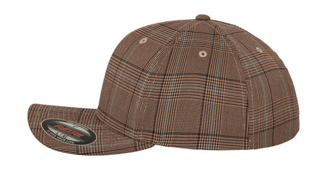 Flexfit Glen Check Cap, Black/White, S/M bedrucken, Art.-Nr. 316681500