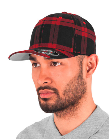 Flexfit Tartan Plaid Cap, Black/Red, S/M bedrucken, Art.-Nr. 345681541 Flexfit Tartan Plaid Cap, Black/Red, S/M bedrucken, Art.-Nr. 345681541
