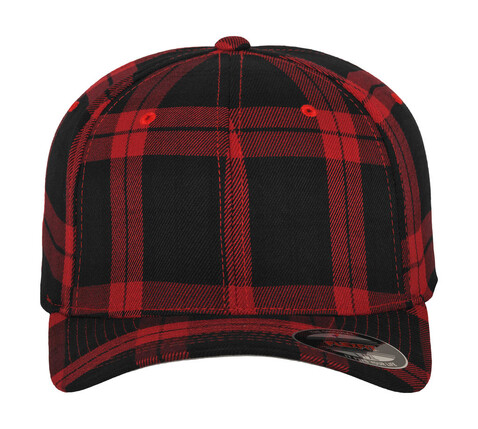 Flexfit Tartan Plaid Cap, Black/Red, S/M bedrucken, Art.-Nr. 345681541 Flexfit Tartan Plaid Cap, Black/Red, S/M bedrucken, Art.-Nr. 345681541