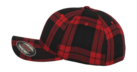 Flexfit Tartan Plaid Cap, Black/Red, S/M bedrucken, Art.-Nr. 345681541 Flexfit Tartan Plaid Cap, Black/Red, S/M bedrucken, Art.-Nr. 345681541