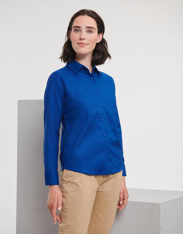 Russell Europe Ladies` Classic Oxford Shirt LS, White, 5XL (50) bedrucken, Art.-Nr. 702000000