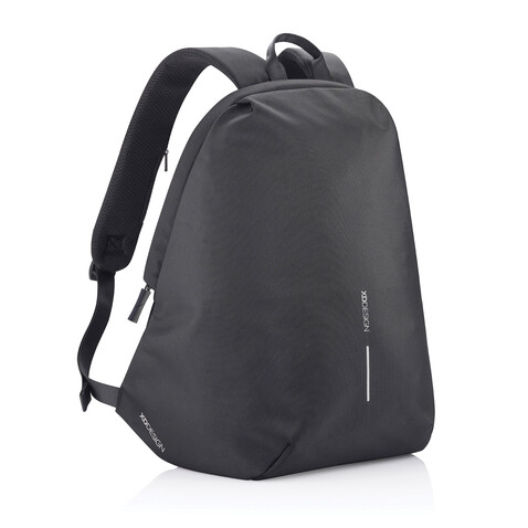 Bobby Soft, Anti-Diebstahl-Rucksack schwarz, grün bedrucken, Art.-Nr. P705.791 Bobby Soft, Anti-Diebstahl-Rucksack schwarz, grün bedrucken, Art.-Nr. P705.791