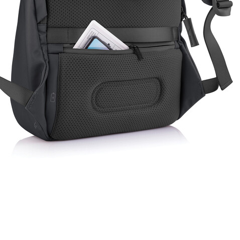 Bobby Soft, Anti-Diebstahl-Rucksack schwarz, grün bedrucken, Art.-Nr. P705.791 Bobby Soft, Anti-Diebstahl-Rucksack schwarz, grün bedrucken, Art.-Nr. P705.791