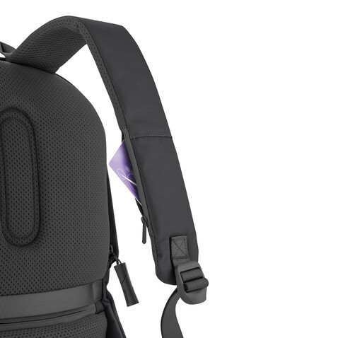 Bobby Soft, Anti-Diebstahl-Rucksack schwarz, grün bedrucken, Art.-Nr. P705.791 Bobby Soft, Anti-Diebstahl-Rucksack schwarz, grün bedrucken, Art.-Nr. P705.791