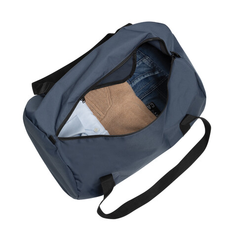 Dillon AWARE™ RPET faltbare Sporttasche navy blau bedrucken, Art.-Nr. P763.1825 Dillon AWARE™ RPET faltbare Sporttasche navy blau bedrucken, Art.-Nr. P763.1825