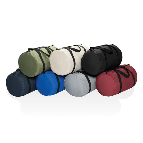 Dillon AWARE™ RPET faltbare Sporttasche navy blau bedrucken, Art.-Nr. P763.1825 Dillon AWARE™ RPET faltbare Sporttasche navy blau bedrucken, Art.-Nr. P763.1825