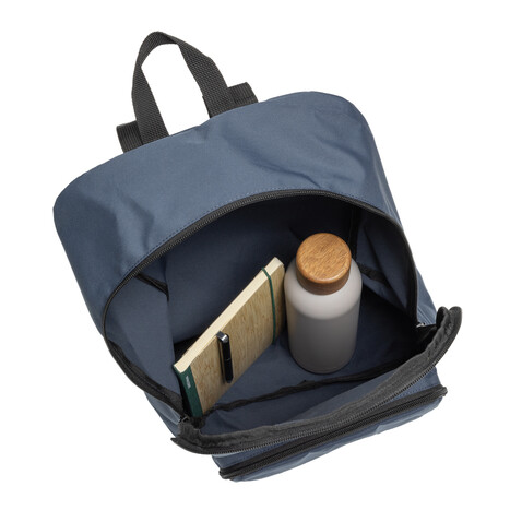 Dillon AWARE™ RPET faltbarer klassischer Rucksack navy blau bedrucken, Art.-Nr. P763.1925 Dillon AWARE™ RPET faltbarer klassischer Rucksack navy blau bedrucken, Art.-Nr. P763.1925