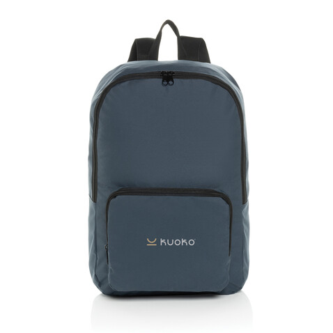 Dillon AWARE™ RPET faltbarer klassischer Rucksack navy blau bedrucken, Art.-Nr. P763.1925 Dillon AWARE™ RPET faltbarer klassischer Rucksack navy blau bedrucken, Art.-Nr. P763.1925