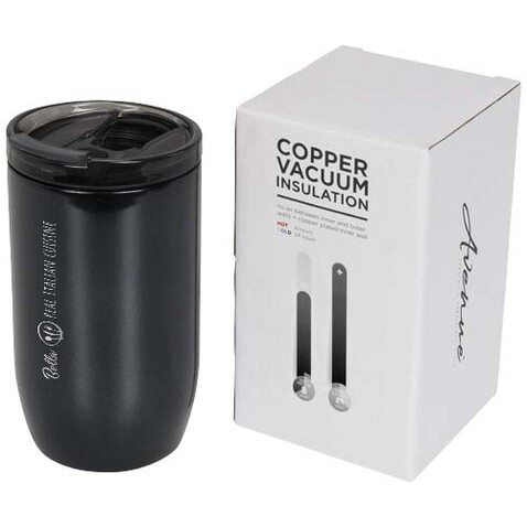 Lagom 380 ml Kupfer-Vakuum Isolierbecher, schwarz glänzend bedrucken, Art.-Nr. 10054800