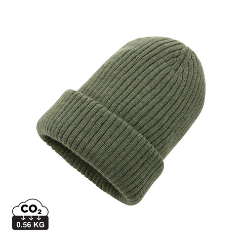 Impact AWARE™ Polylana® doppelt gestrickte Mütze grün bedrucken, Art.-Nr. P453.397 Impact AWARE™ Polylana® doppelt gestrickte Mütze grün bedrucken, Art.-Nr. P453.397