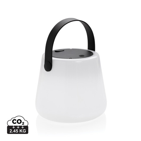 SolarGlow Außenleuchte aus RCS rec. Kunststoff mit USB-Lampe weiß bedrucken, Art.-Nr. P513.473