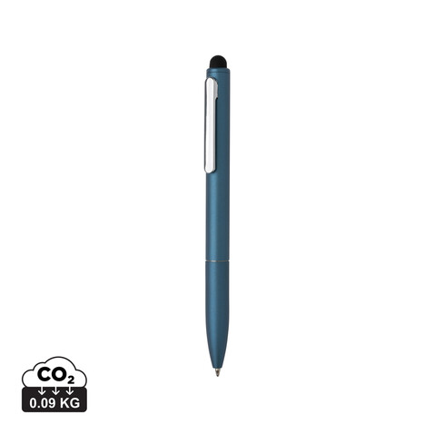 Kymi Stift mit Stylus aus RCS recyceltem Aluminum Königsblau bedrucken, Art.-Nr. P611.235 Kymi Stift mit Stylus aus RCS recyceltem Aluminum Königsblau bedrucken, Art.-Nr. P611.235
