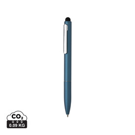 Kymi Stift mit Stylus aus RCS recyceltem Aluminum Königsblau bedrucken, Art.-Nr. P611.235