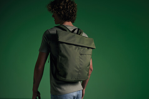 Dillon AWARE™ RPET faltbarer Lightweight-Rucksack grün bedrucken, Art.-Nr. P763.177 Dillon AWARE™ RPET faltbarer Lightweight-Rucksack grün bedrucken, Art.-Nr. P763.177