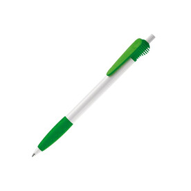 Kugelschreiber Cosmo Grip HC - Weiss / Grün bedrucken, Art.-Nr. LT87620-N0131