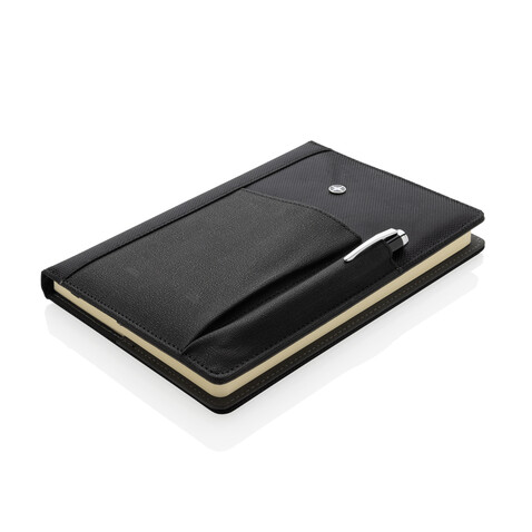 Notizbuch und Stift schwarz bedrucken, Art.-Nr. P773.320 Notizbuch und Stift schwarz bedrucken, Art.-Nr. P773.320