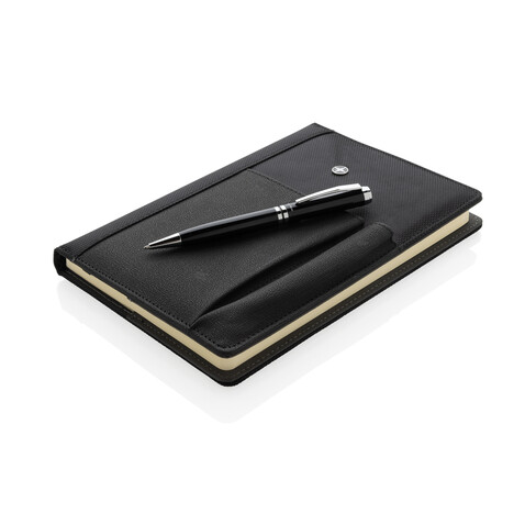 Notizbuch und Stift schwarz bedrucken, Art.-Nr. P773.320 Notizbuch und Stift schwarz bedrucken, Art.-Nr. P773.320