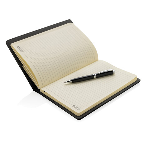 Notizbuch und Stift schwarz bedrucken, Art.-Nr. P773.320 Notizbuch und Stift schwarz bedrucken, Art.-Nr. P773.320